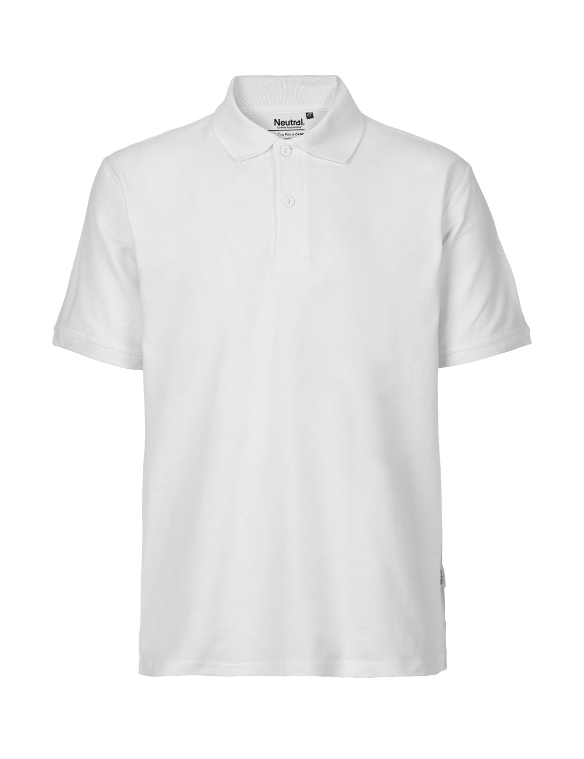 white Fairtrade Organic Polo Shirt – Men's - Bascora