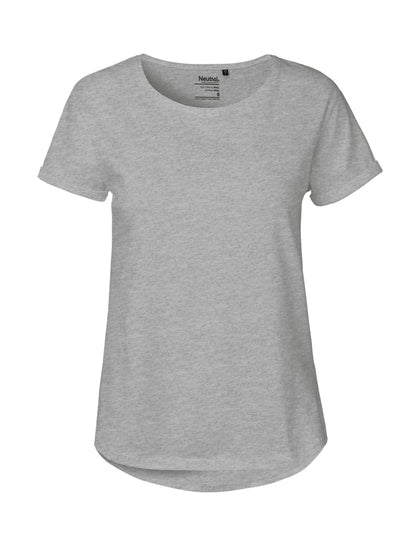 grey Fairtrade Organic Roll Up Sleeve T-shirt | Bascora