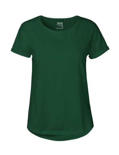 green Fairtrade Organic Roll Up Sleeve T-shirt | Bascora
