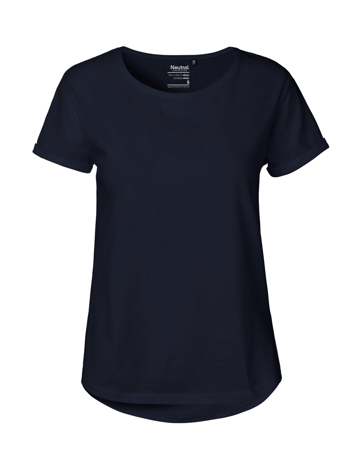 black Fairtrade Organic Roll Up Sleeve T-shirt | Bascora