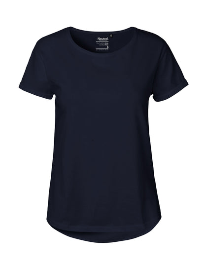 black Fairtrade Organic Roll Up Sleeve T-shirt | Bascora