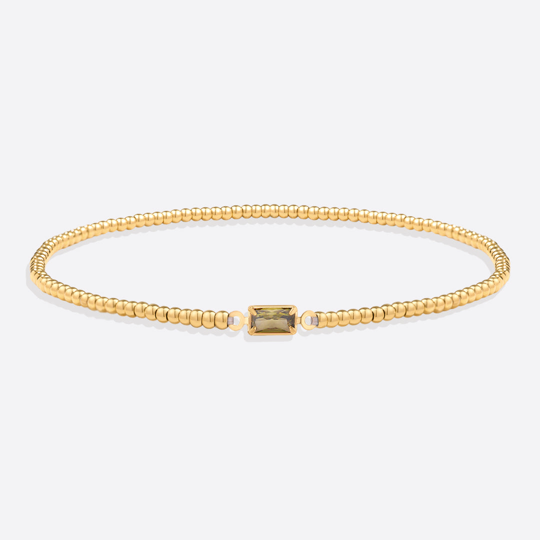 Savaé Design Gold Beaded Birthstone Bracelet