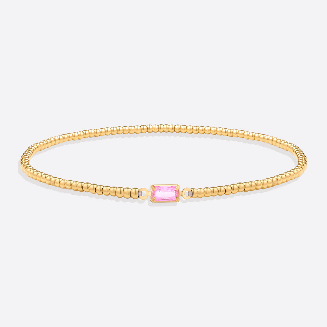 Savaé Design Gold Beaded Birthstone Bracelet