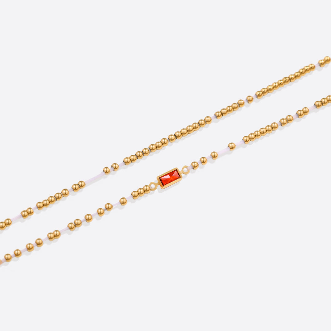 Savaé Design Gold Beaded Birthstone Bracelet