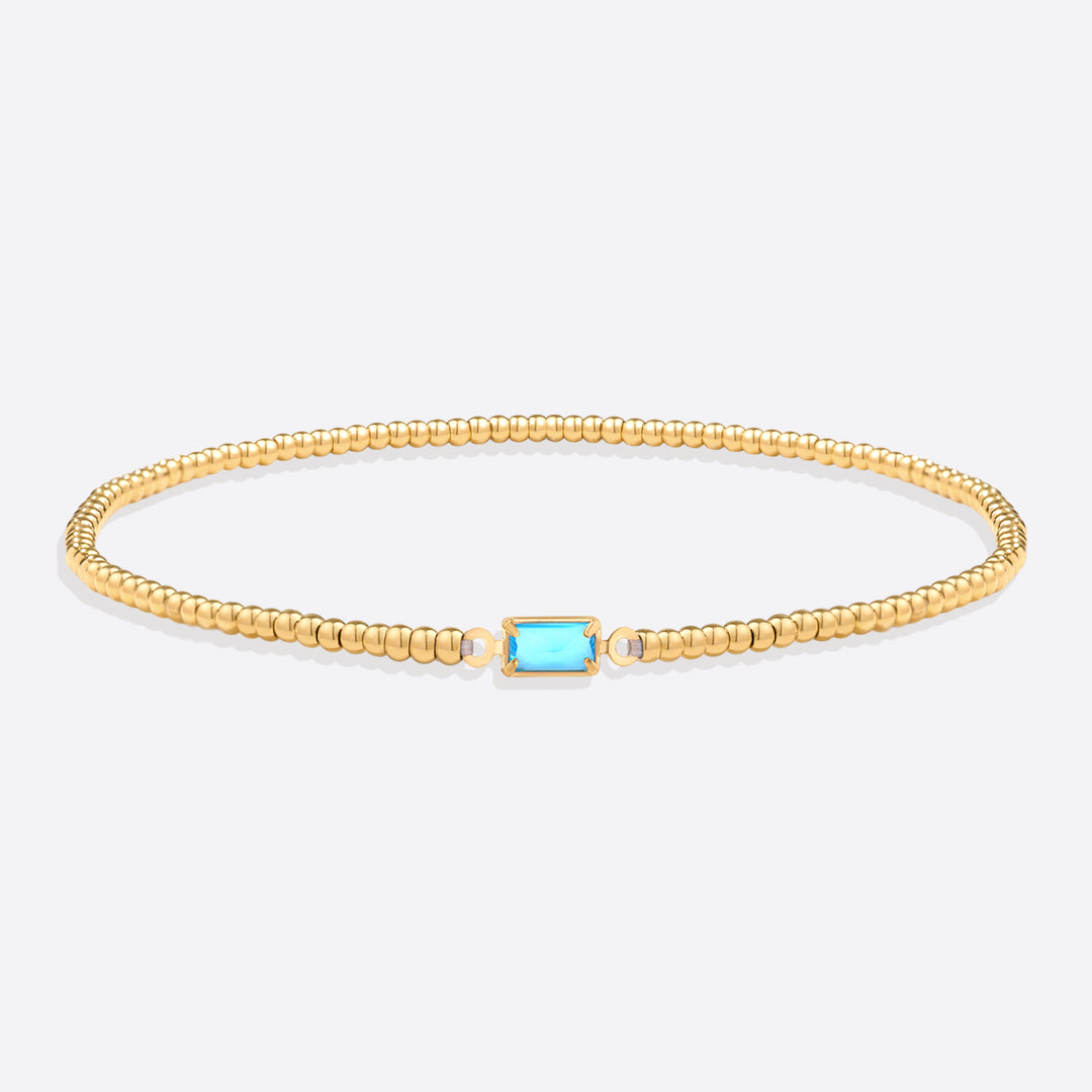 Savaé Design Gold Beaded Birthstone Bracelet