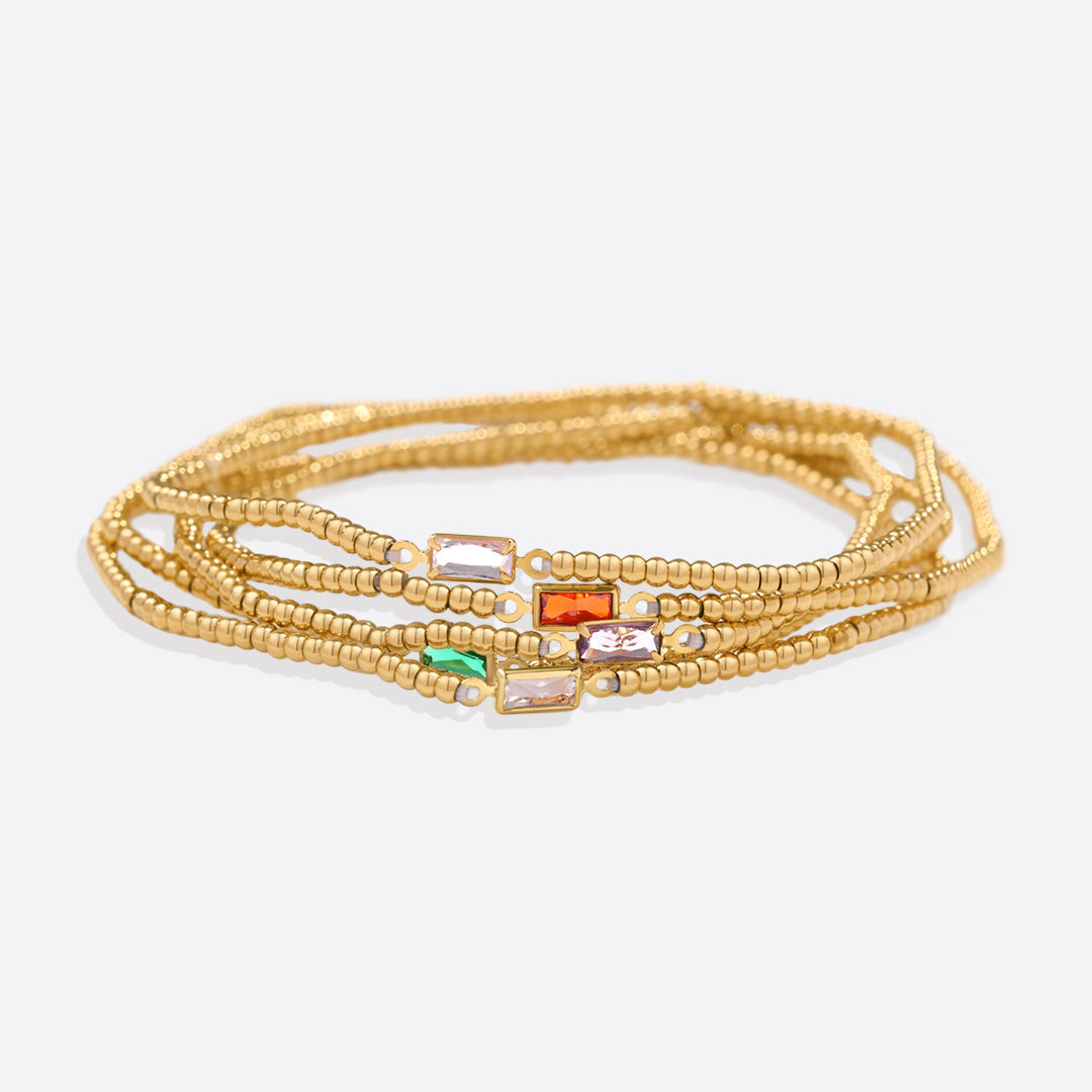 Savaé Design Gold Beaded Birthstone Bracelet