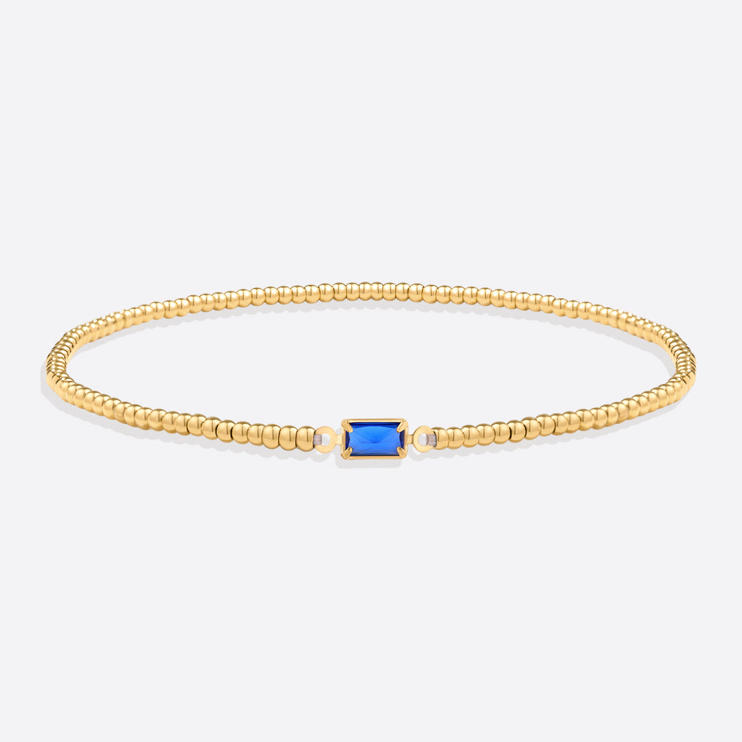Savaé Design Gold Beaded Birthstone Bracelet