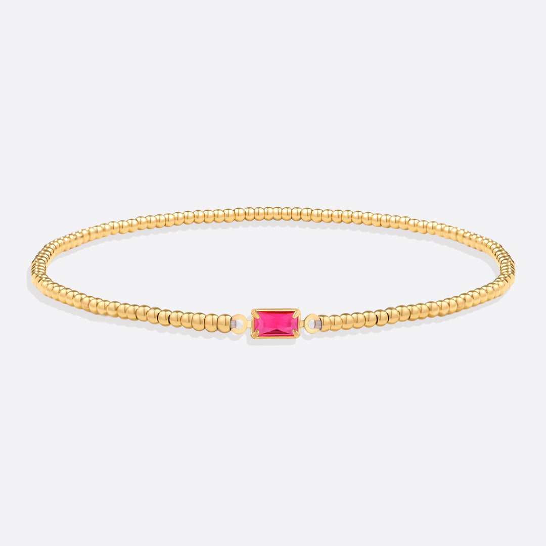Savaé Design Gold Beaded Birthstone Bracelet