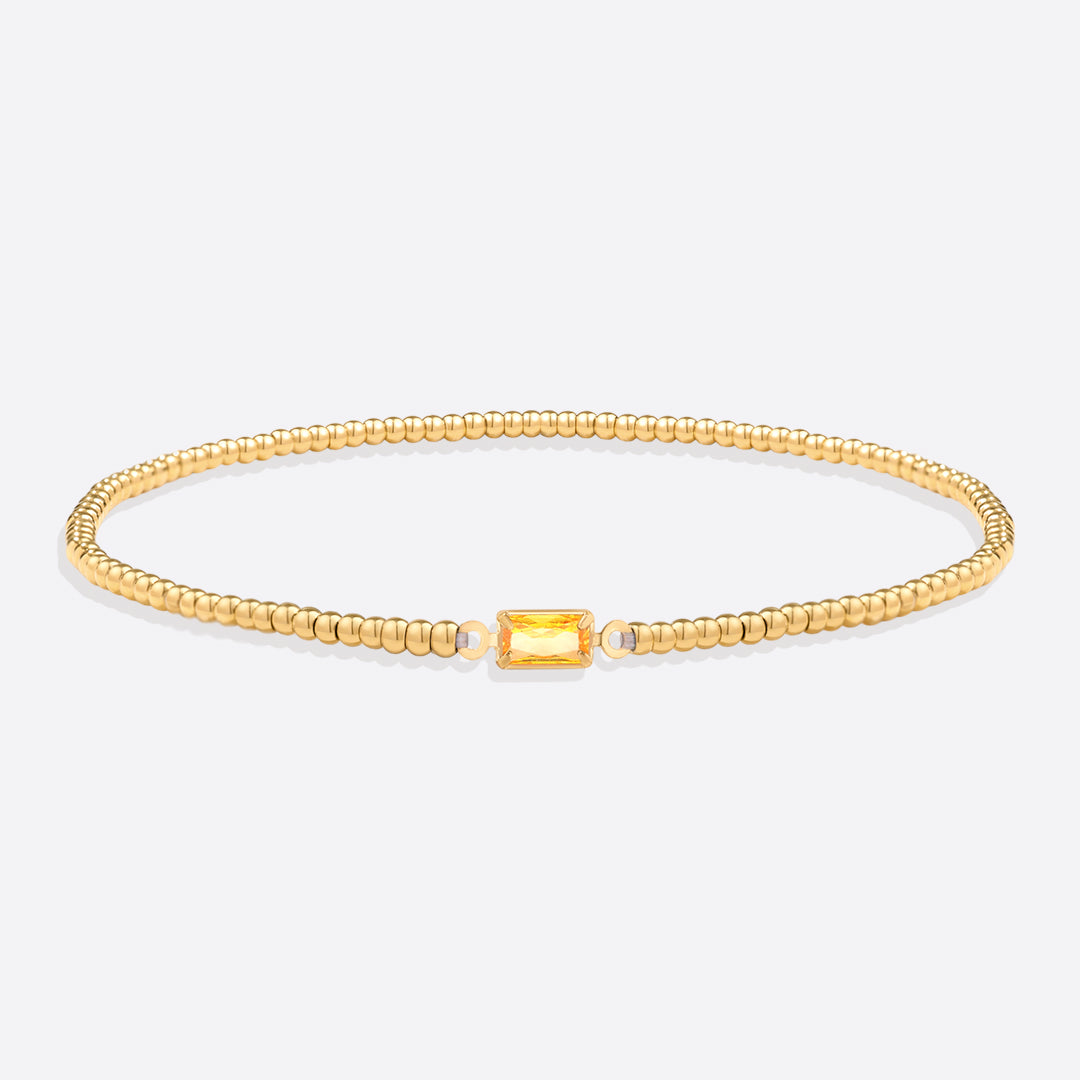 Savaé Design Gold Beaded Birthstone Bracelet