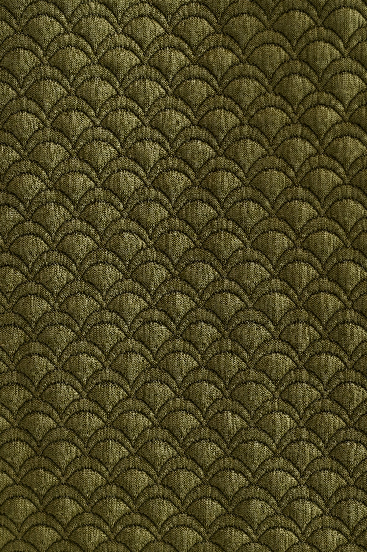Flory Scallop Quilt Wide Leg Trouser - Moss Green - Bascora