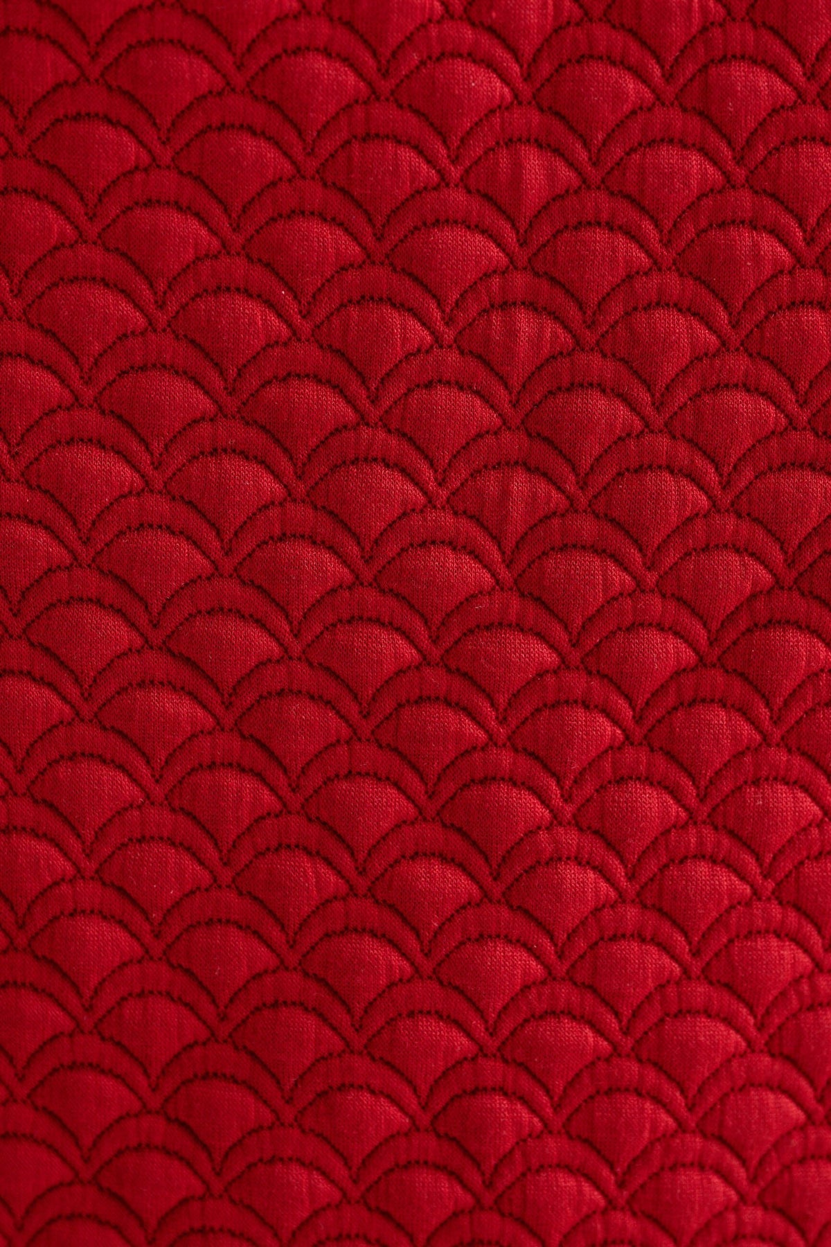 Flory Scallop Quilt Wide Leg Trouser - Wine Red - Bascora