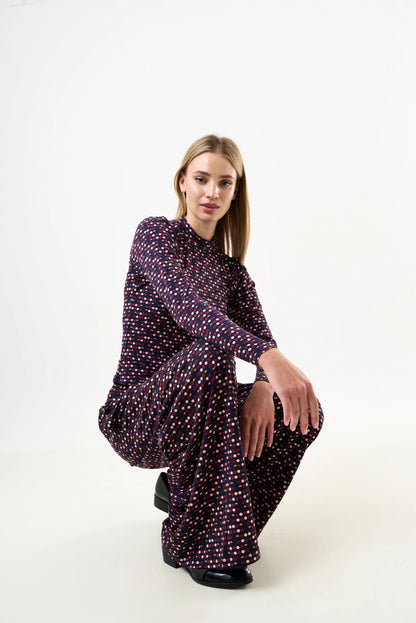 Foster Retro Dots Print Jersey Trouser - Bascora
