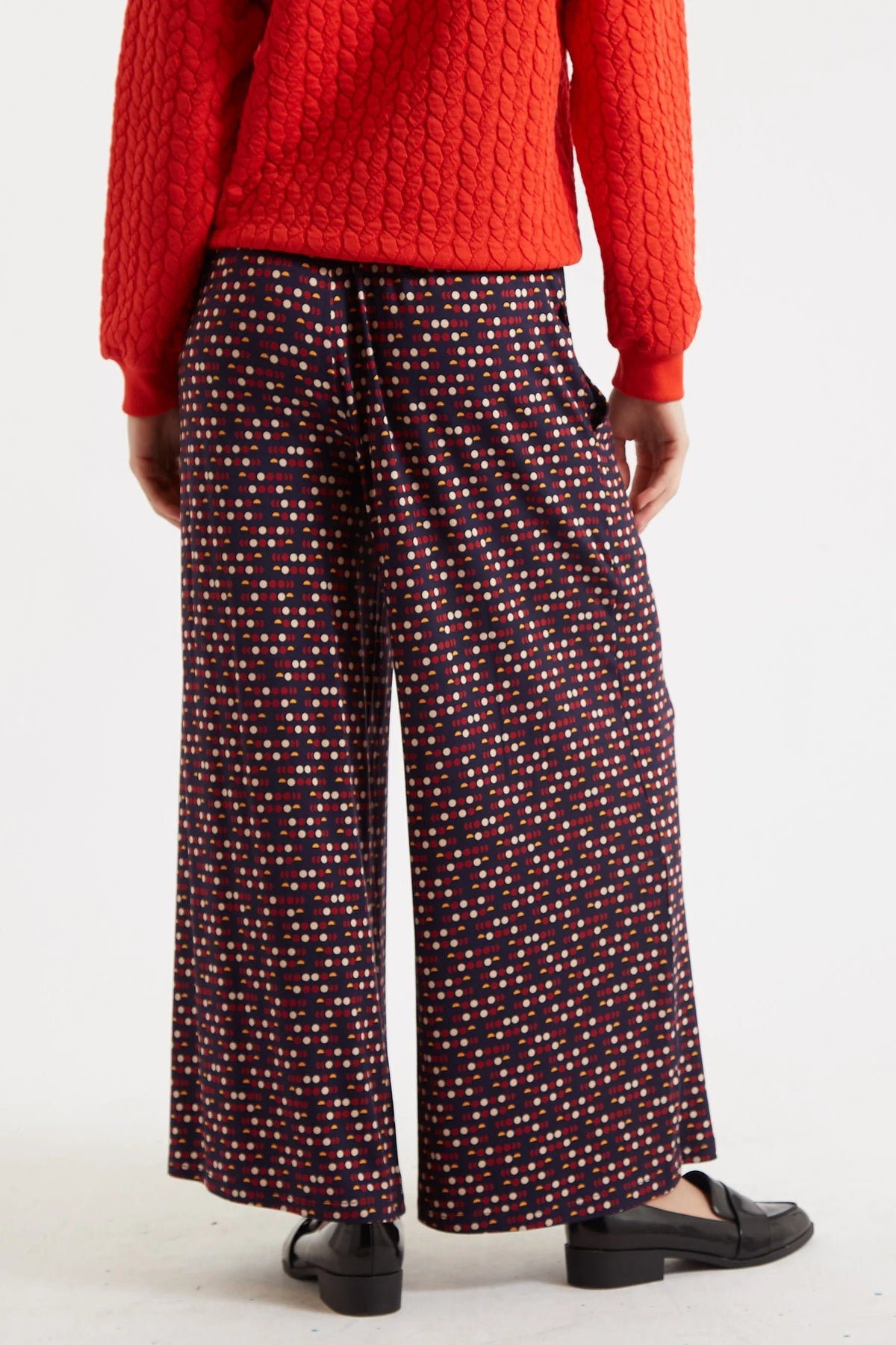 Foster Retro Dots Print Jersey Trouser - Bascora