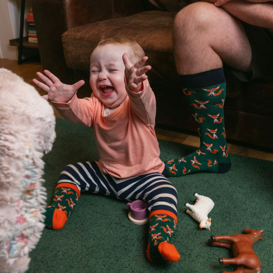 Fox Matching Bamboo Socks – Adult & Child - Bascora