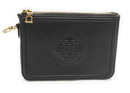 Frankie Leather Zip-Top Make-Up Pouch – Black | Saddler - Bascora