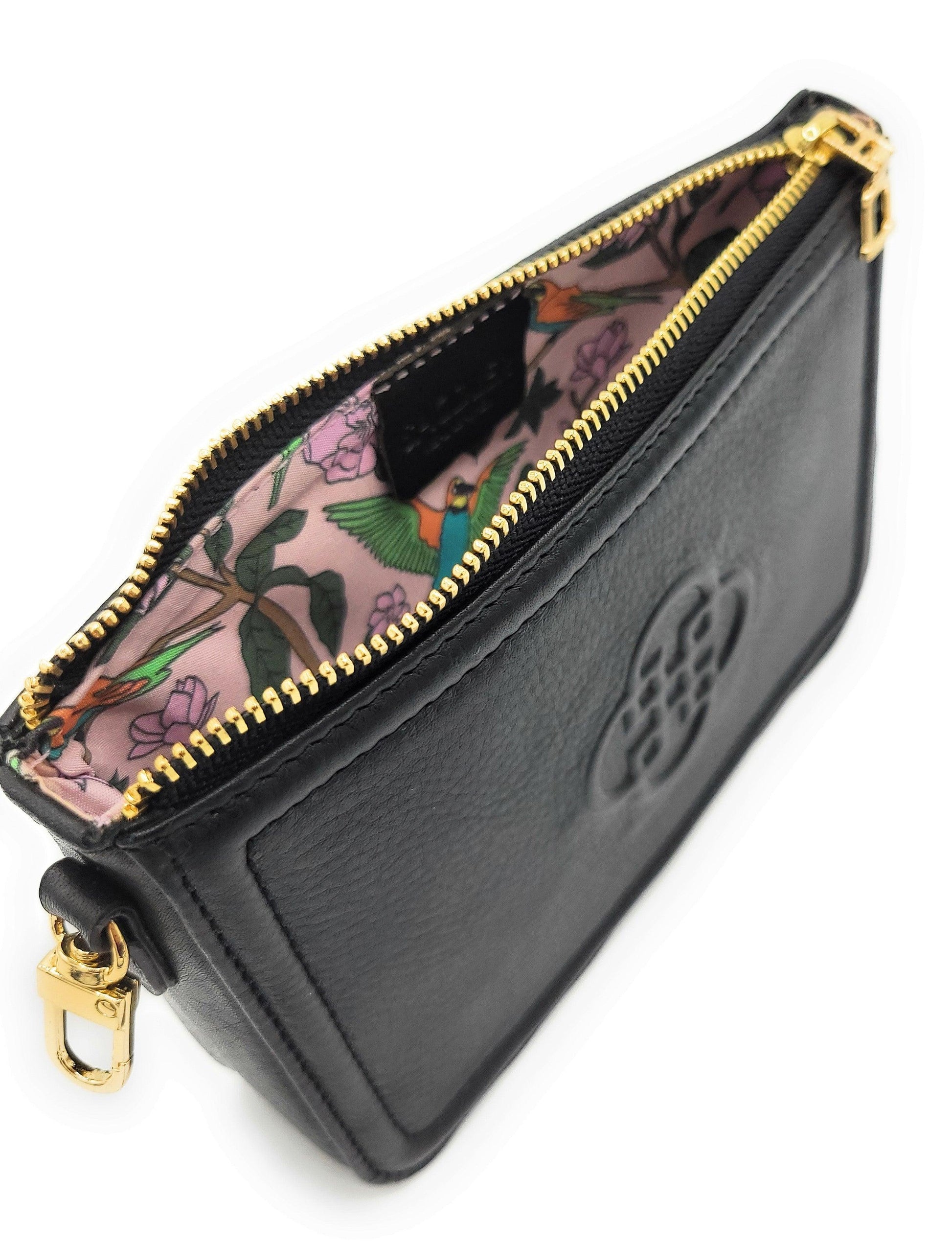 Frankie Leather Zip-Top Make-Up Pouch – Black | Saddler - Bascora