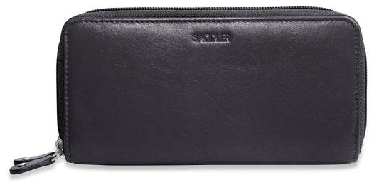 Gabriella RFID Leather Double Zip Around Purse - Bascora