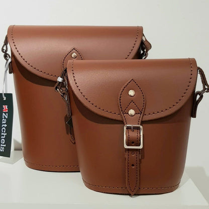 Handmade Leather Barrel Bag – Chestnut - Bascora