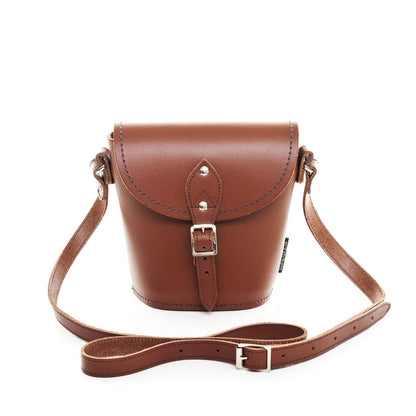 Handmade Leather Barrel Bag – Chestnut - Bascora