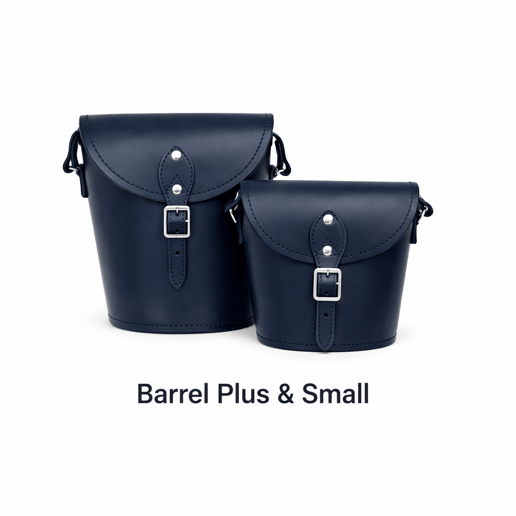 Handmade Leather Barrel Bag – Navy - Bascora