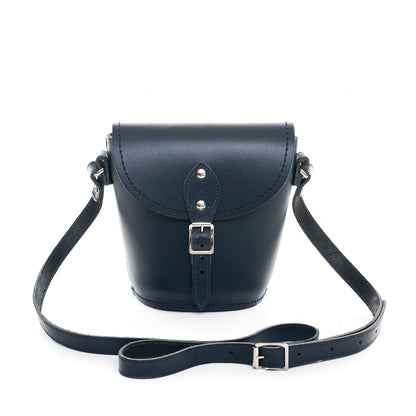 Handmade Leather Barrel Bag – Navy - Bascora