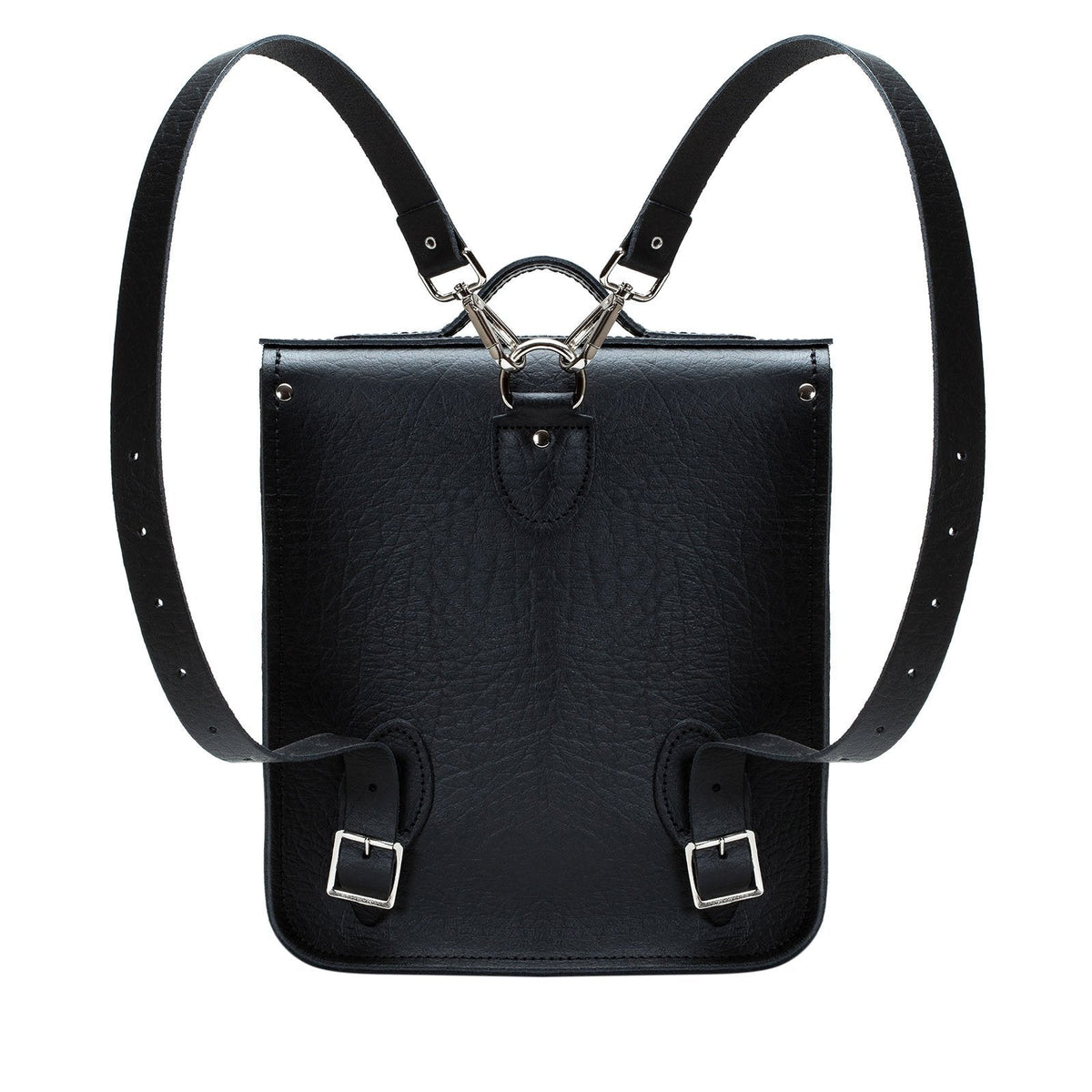 Handmade Leather City Backpack - Black Executive - Bascora