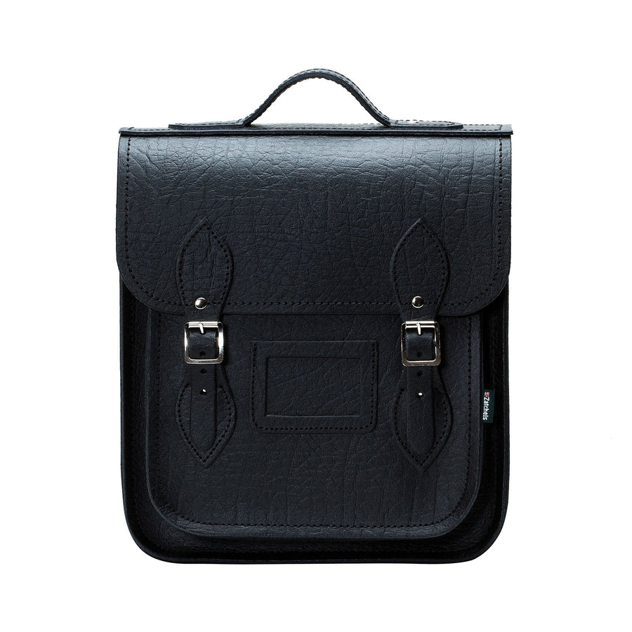 Handmade Leather City Backpack - Black Executive - Bascora
