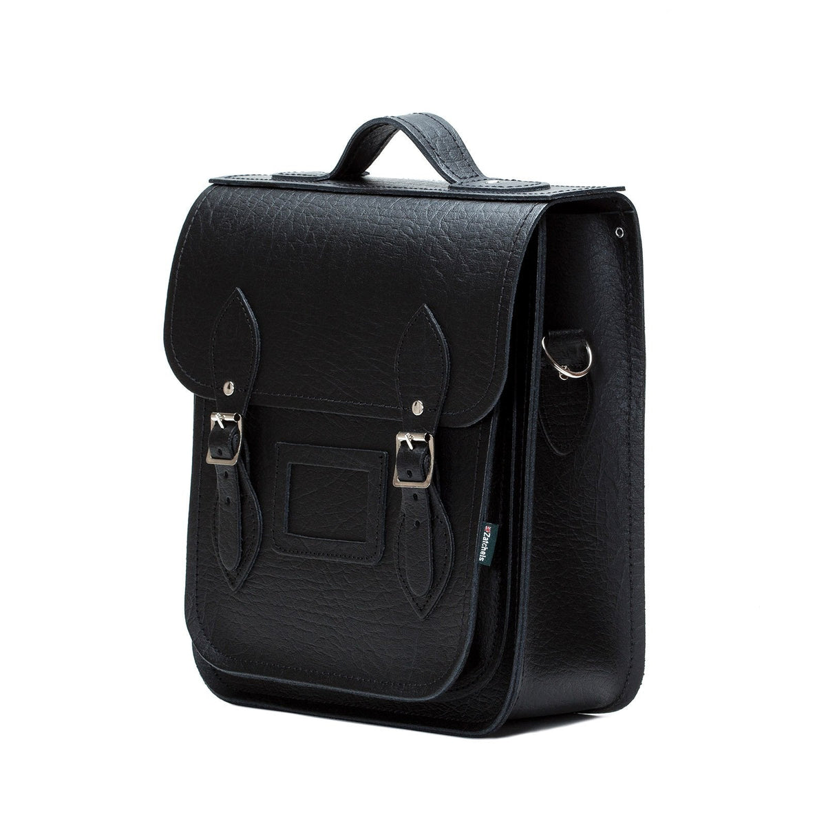 Handmade Leather City Backpack - Black Executive - Bascora