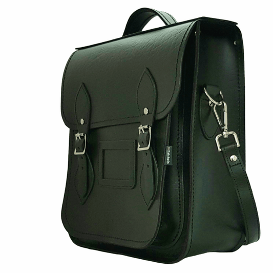 Handmade Leather City Backpack - Executive - British Racing Green - Bascora