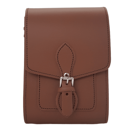 Handmade Leather Festival Phone Bag - Chestnut - Bascora