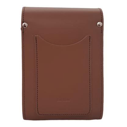 Handmade Leather Festival Phone Bag - Chestnut - Bascora
