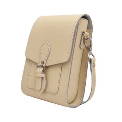 Handmade Leather Festival Phone Bag – Cream - Bascora