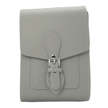 Handmade Leather Festival Phone Bag - Ghost Grey - Bascora