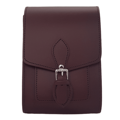 Handmade Leather Festival Phone Bag - Marsala Red - Bascora
