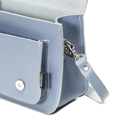 Handmade Leather Micro Satchel – Lilac Grey - Bascora