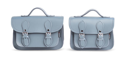 Handmade Leather Micro Satchel – Lilac Grey - Bascora