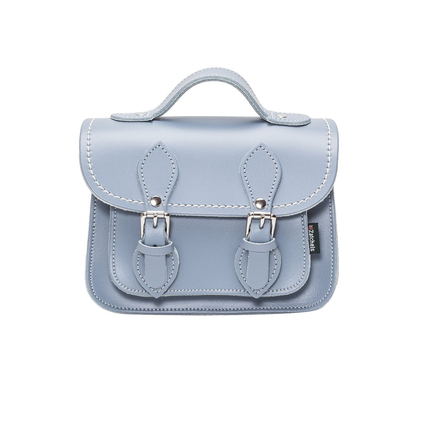 Handmade Leather Micro Satchel – Lilac Grey - Bascora