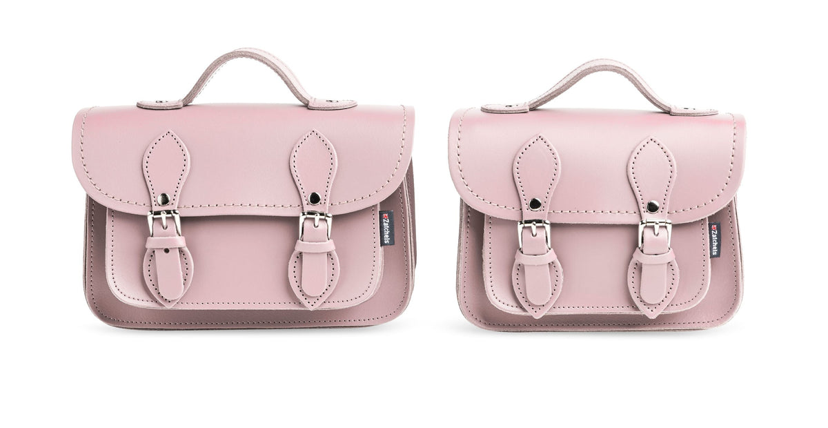 Handmade Leather Micro Satchel – Rose Quartz - Bascora