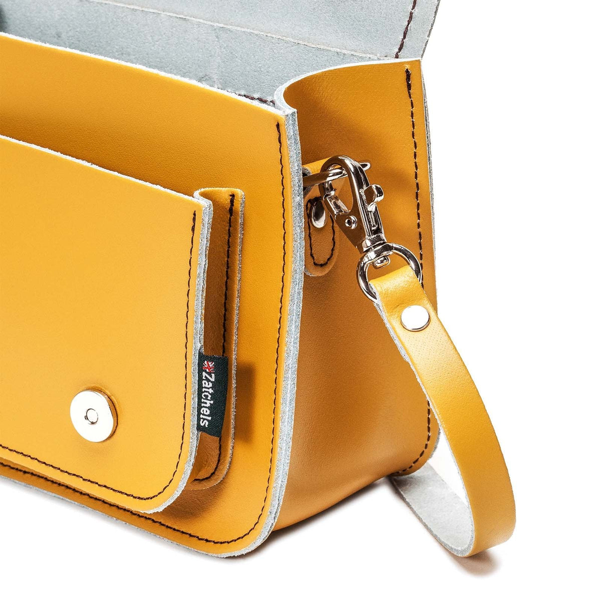 Handmade Leather Micro Satchel – Yellow Ochre - Bascora
