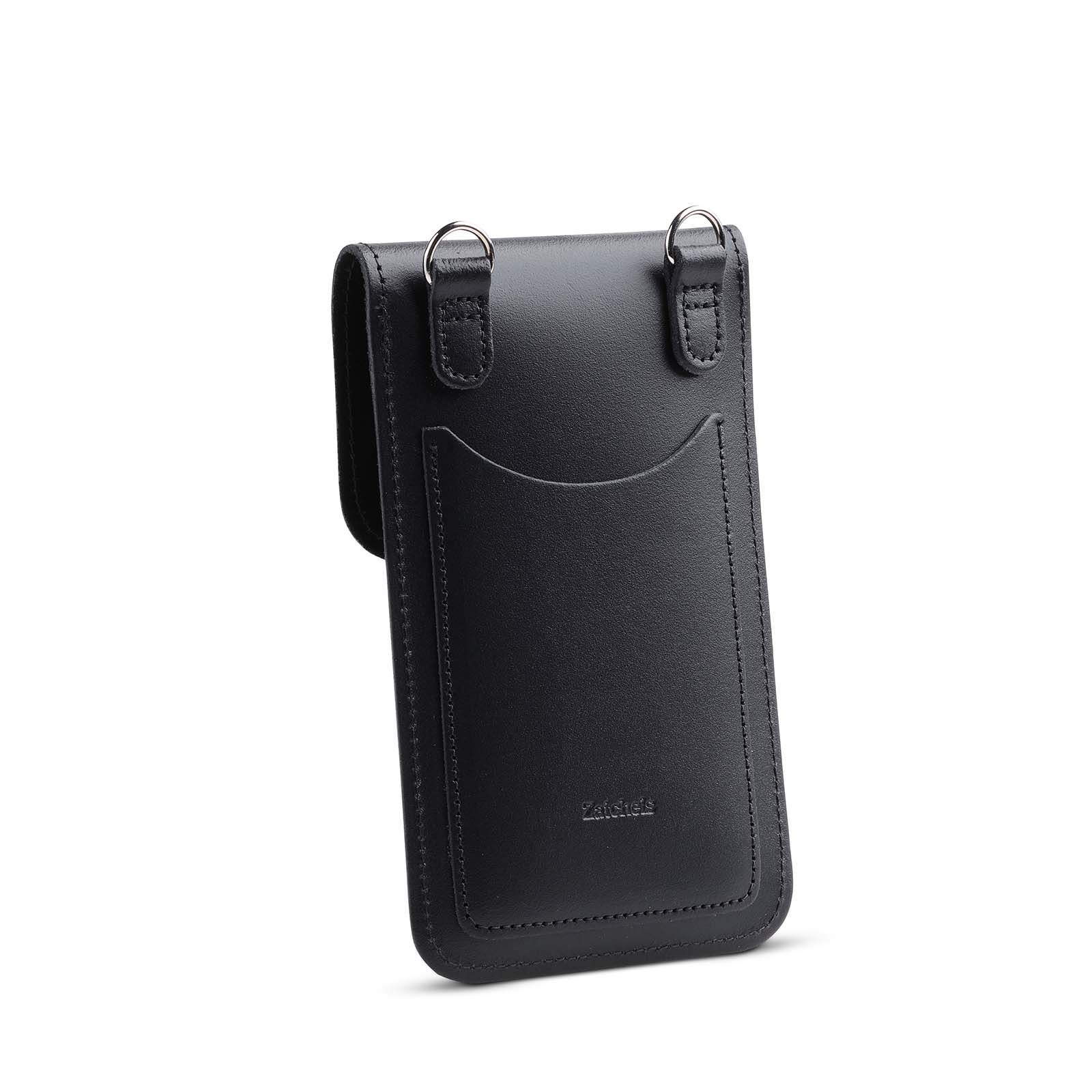 Handmade Leather Mobile Phone Pouch Plus - Black - Bascora