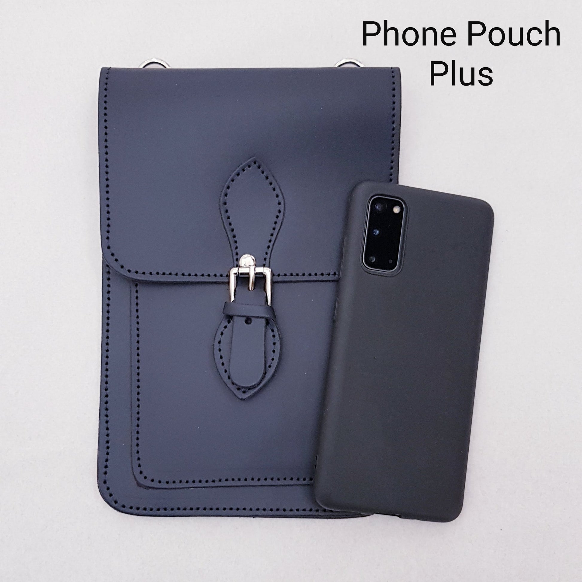 Handmade Leather Mobile Phone Pouch Plus - Chestnut - Bascora