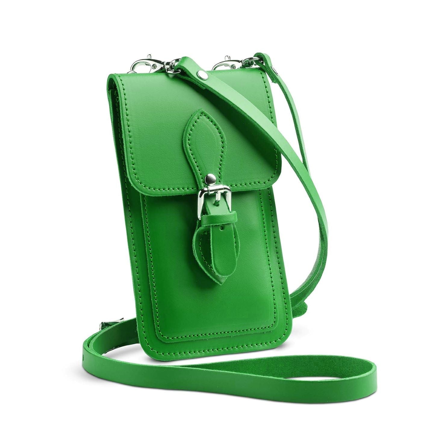 Handmade Leather Mobile Phone Pouch Plus - Green - Bascora