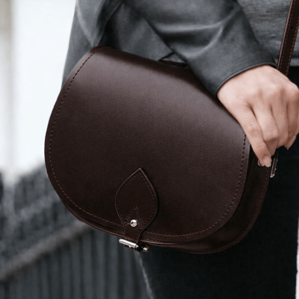 Handmade Leather Saddle Bag – Dark Brown - Bascora