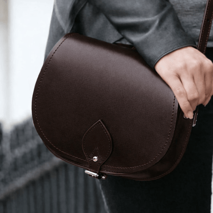 Handmade Leather Saddle Bag – Dark Brown - Bascora