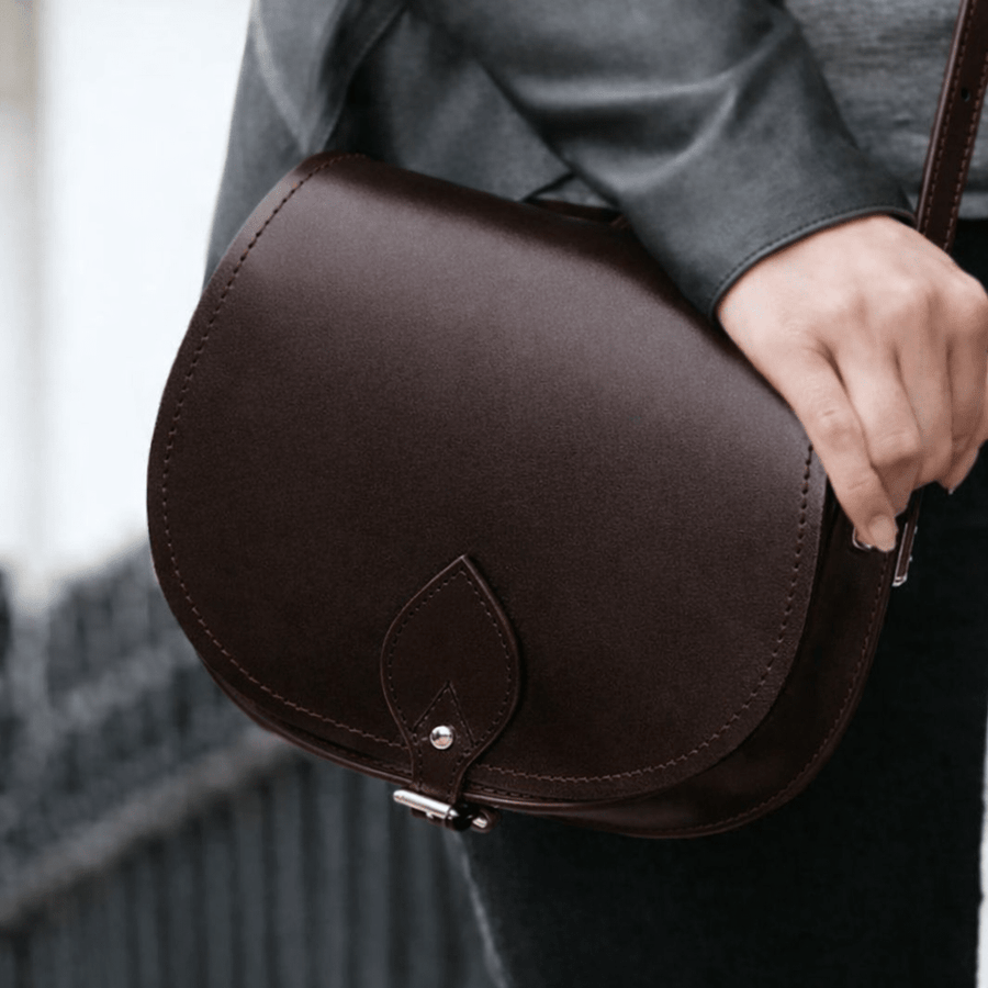 Handmade Leather Saddle Bag – Dark Brown - Bascora