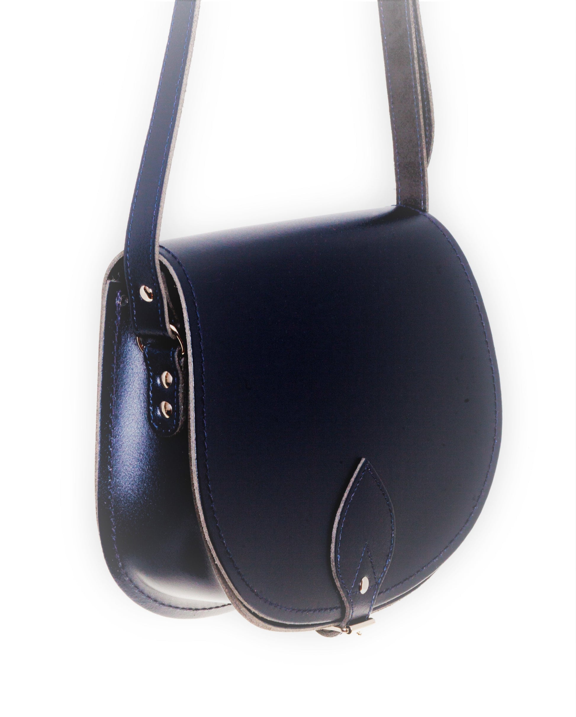 Handmade Leather Saddle Bag – Navy - Bascora