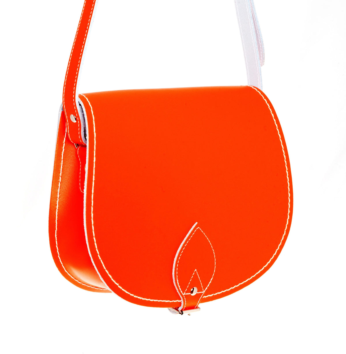 Handmade Leather Saddle Bag - Orange - Bascora