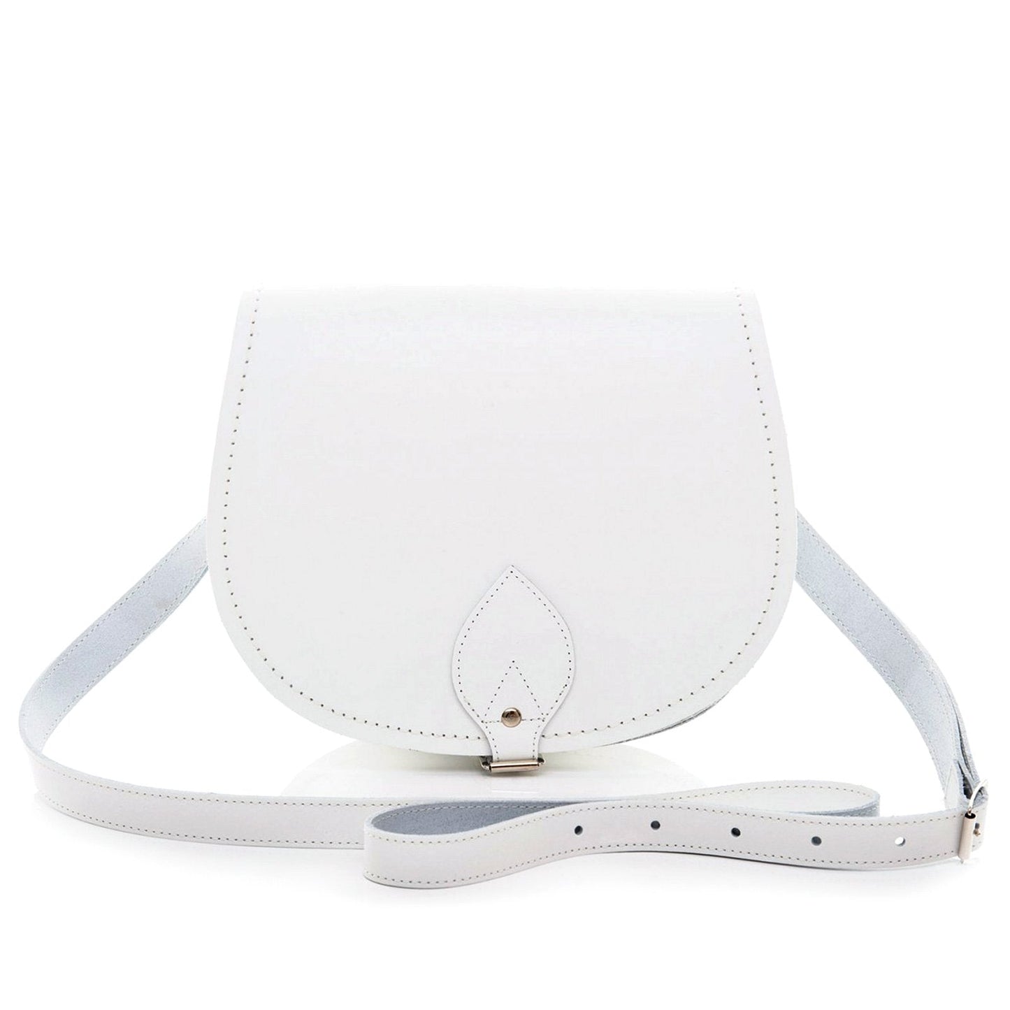 Handmade Leather Saddle Bag - White - Bascora
