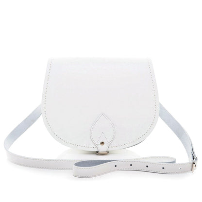 Handmade Leather Saddle Bag - White - Bascora
