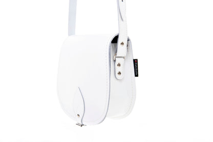 Handmade Leather Saddle Bag - White - Bascora